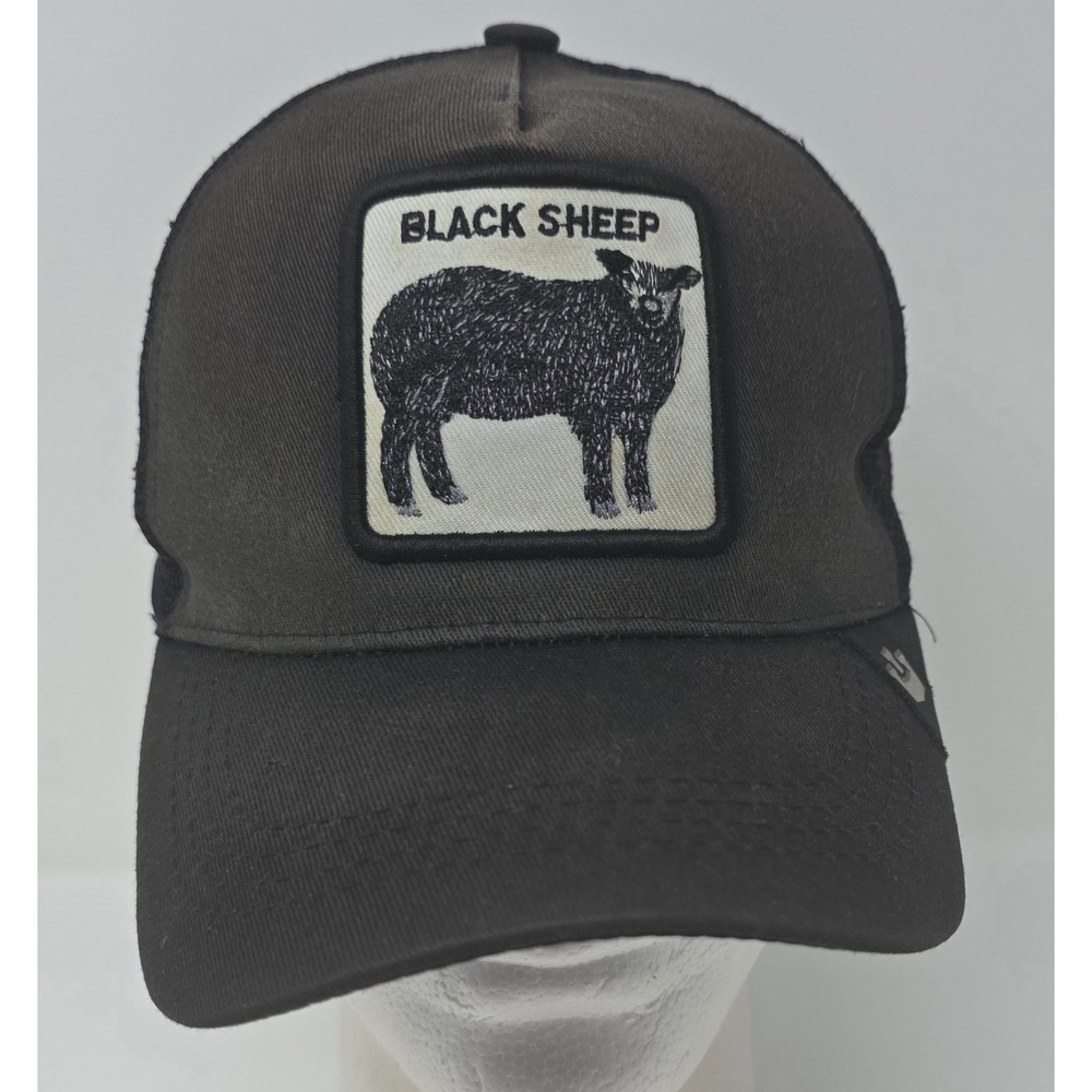 Goorin Bros Trucker Hat Black Black Sheep Animal Patch Snapback Cap